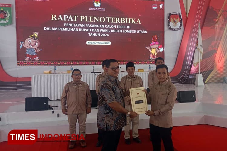 KPU Tetapkan Najmul-Kus Menjadi Bupati dan Wakil Bupati Lombok Utara Terpilih